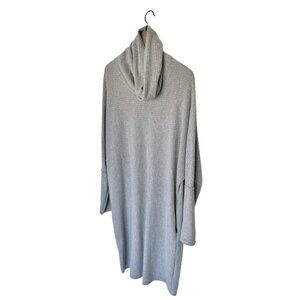 Light Grey Waffle Weave Turtleneck Dress - Size Large